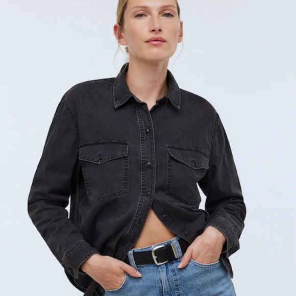 Madewell Tops - Black Denim Button-Up Shirt